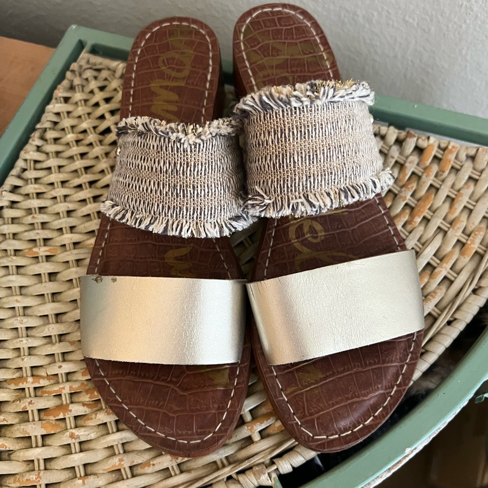 Sam Edelman Jeni Sandals-Champagne/Gold